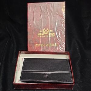 EMPORIO VALENTINI‎ Mens Leather Black Wallet NIB